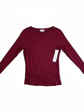 Women's Long Sleeve Crewneck Top - Burgundy